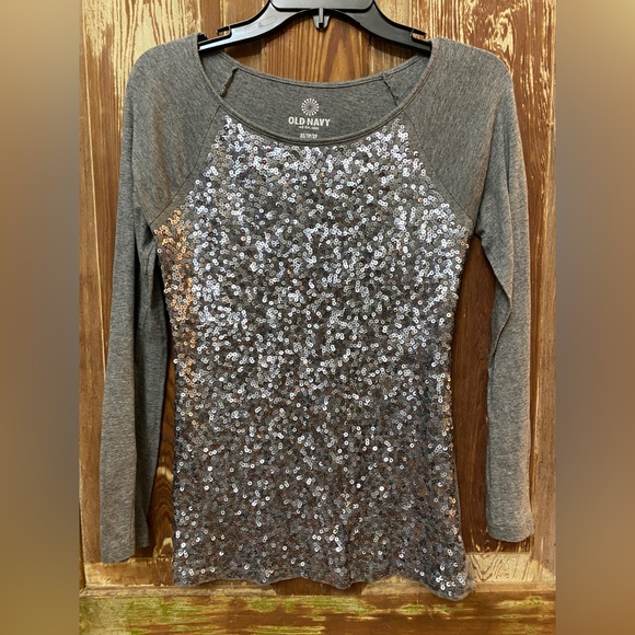 Old Navy Sequin Knit Jersey Top - Picture 1 of 3
